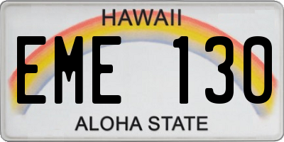 HI license plate EME130