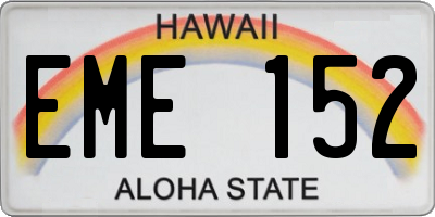 HI license plate EME152