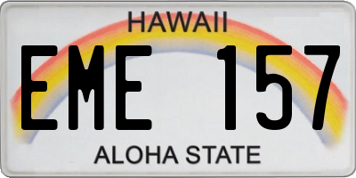 HI license plate EME157