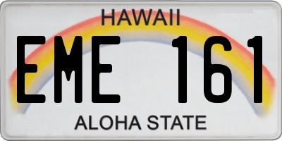HI license plate EME161