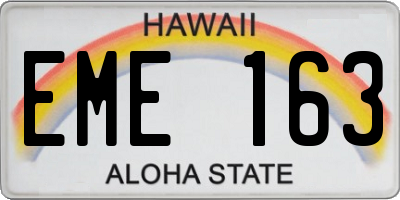 HI license plate EME163