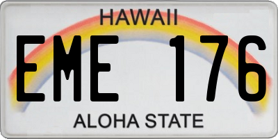 HI license plate EME176
