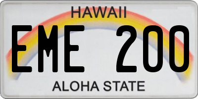 HI license plate EME200