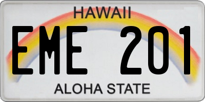 HI license plate EME201
