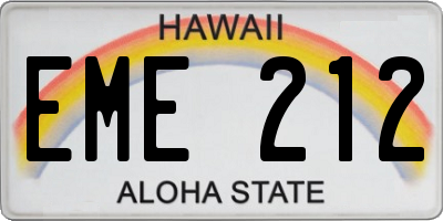 HI license plate EME212