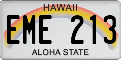 HI license plate EME213