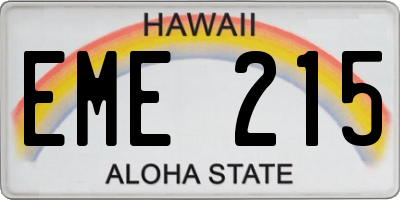 HI license plate EME215