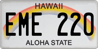 HI license plate EME220