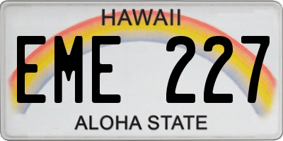 HI license plate EME227