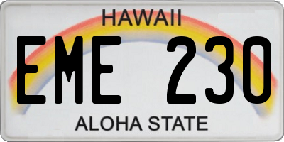 HI license plate EME230