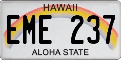 HI license plate EME237