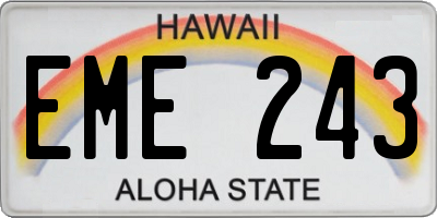 HI license plate EME243