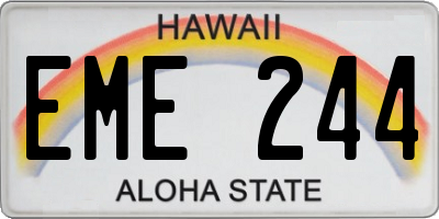 HI license plate EME244