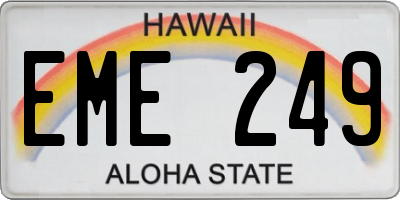 HI license plate EME249