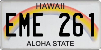 HI license plate EME261