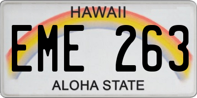 HI license plate EME263