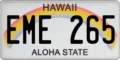 HI license plate EME265