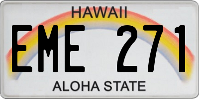 HI license plate EME271