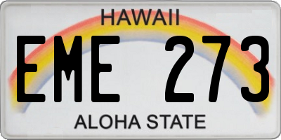 HI license plate EME273