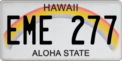 HI license plate EME277