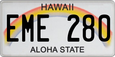 HI license plate EME280