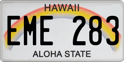 HI license plate EME283