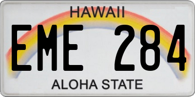 HI license plate EME284