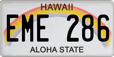 HI license plate EME286