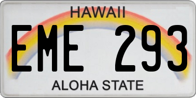 HI license plate EME293