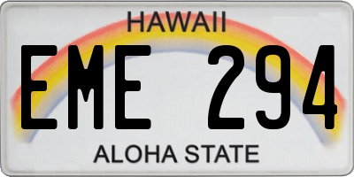 HI license plate EME294