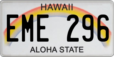 HI license plate EME296