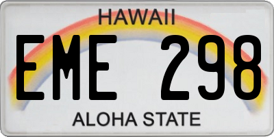 HI license plate EME298