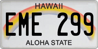 HI license plate EME299