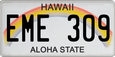 HI license plate EME309