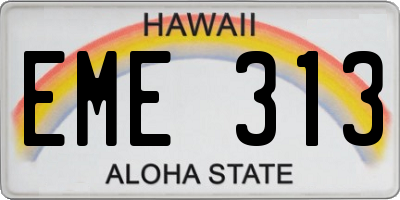 HI license plate EME313