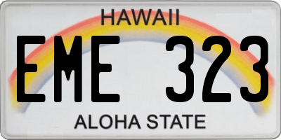 HI license plate EME323