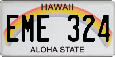 HI license plate EME324