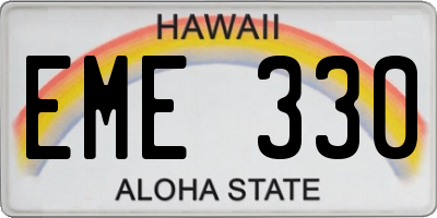 HI license plate EME330