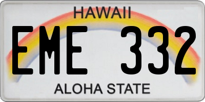 HI license plate EME332