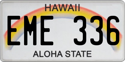 HI license plate EME336