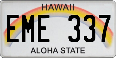 HI license plate EME337