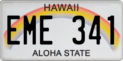 HI license plate EME341