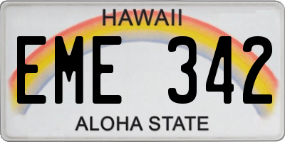 HI license plate EME342