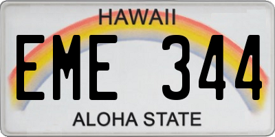 HI license plate EME344