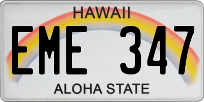 HI license plate EME347
