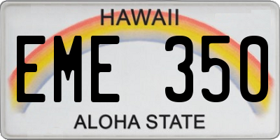 HI license plate EME350