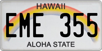 HI license plate EME355