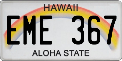 HI license plate EME367