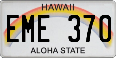 HI license plate EME370