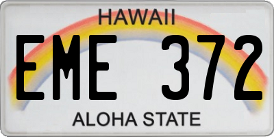 HI license plate EME372